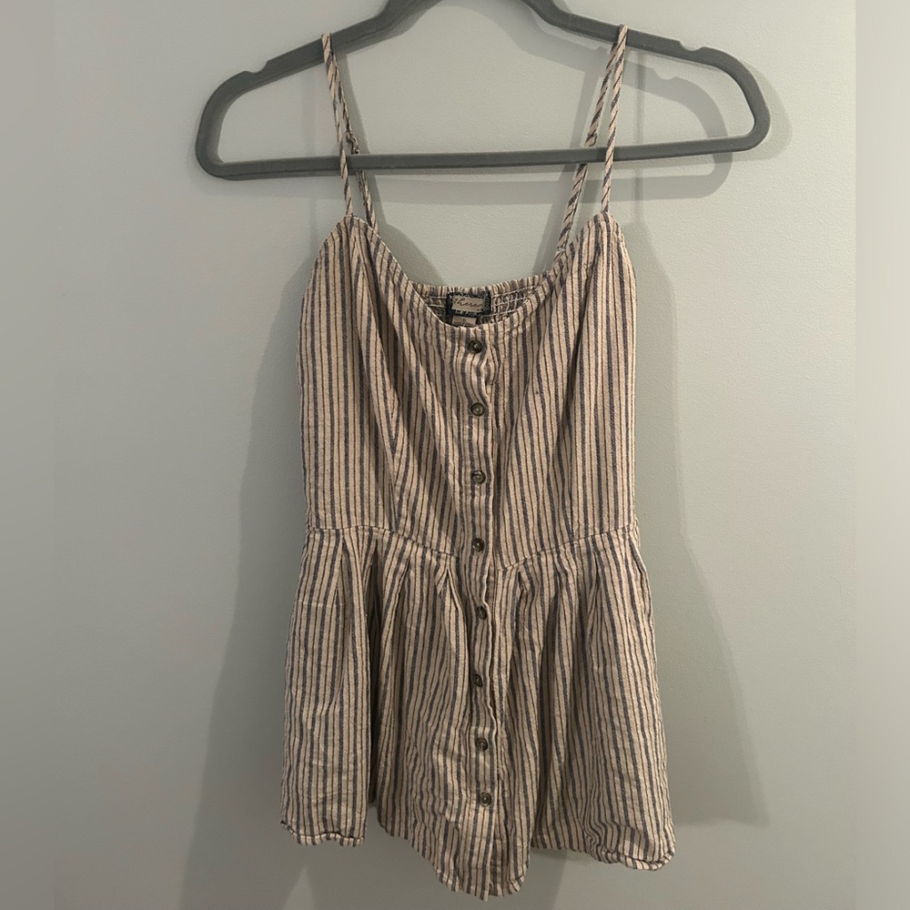 small beige and blue romper